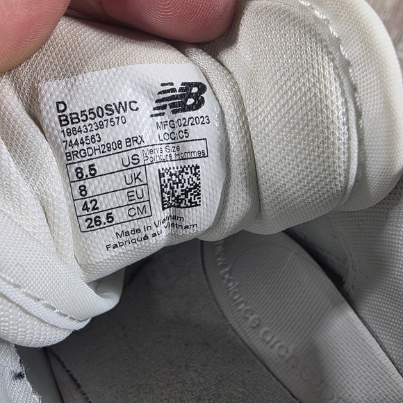 New Balance 550 Men's White Blue Low Top Basketball Sneakers Size 8.5 - Picture 8 of 8